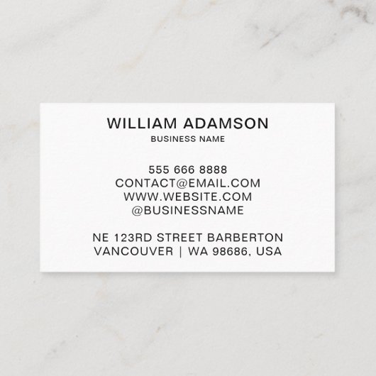 ビジネスモダンロゴ、QRコード | ホワイトプロフェッショナル 名刺 (裏面)