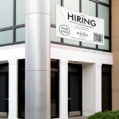 ビジネスモダンロゴQRコードの採用 横断幕 (ビルの外側)