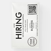 ビジネスモダンロゴQRコードの採用 横断幕 (縦)