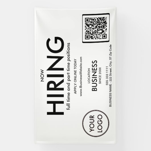 ビジネスモダンロゴQRコードの採用 横断幕 (縦)