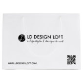 ビジネスモダンロゴQRコードカスタムテンプレート ラージペーパーバッグ (正面)