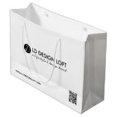 ビジネスモダンロゴQRコードカスタムテンプレート ラージペーパーバッグ (正面アングル)