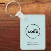 ビジネスモダンロゴQRコードライトターコイズ キーホルダー (正面)