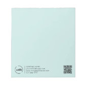 ビジネスモダンロゴQRコードライトターコイズ ノートパッド (正面)