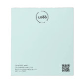 ビジネスモダンロゴQRコードライトターコイズ ノートパッド (正面)