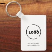 ビジネスモダンロゴQRコード白黒 キーホルダー (正面)