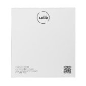 ビジネスモダンロゴQRコード薄い灰色 ノートパッド (正面)