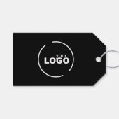 ビジネスモダンロゴQRコード黒価格ラベル ギフトタグ (正面(横))