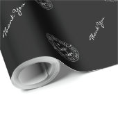 ビジネスモダンロゴThank You Black And White ラッピングペーパー (ロールコーナー)