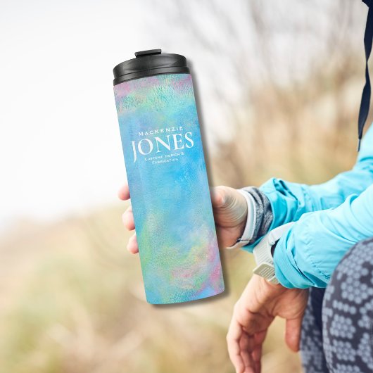 ビジネスモダンロゴTurquioiseピンクイエロー タンブラー