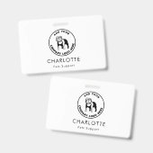 ビジネスモダンロゴVetテックカスタム バッジ (正面＆裏面)