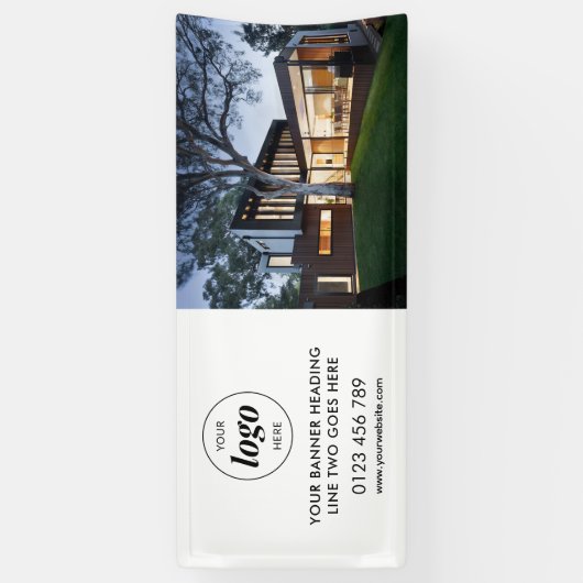 ビジネスモダンロ広告ゴの背景の写真6' 横断幕 (縦)