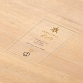 ビジネスモダン企業ののクリスマスパーティー金ゴールド アクリル招待状 (レイダウン)