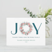 ビジネスモダン企業のクリスマスJOYリース シーズンカード (スタンド正面)