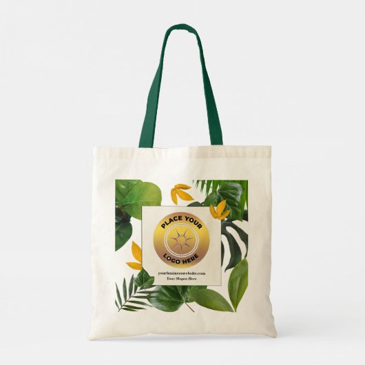 ビジネスモダン会社のロゴの緑のプロモーション トートバッグ (裏面)