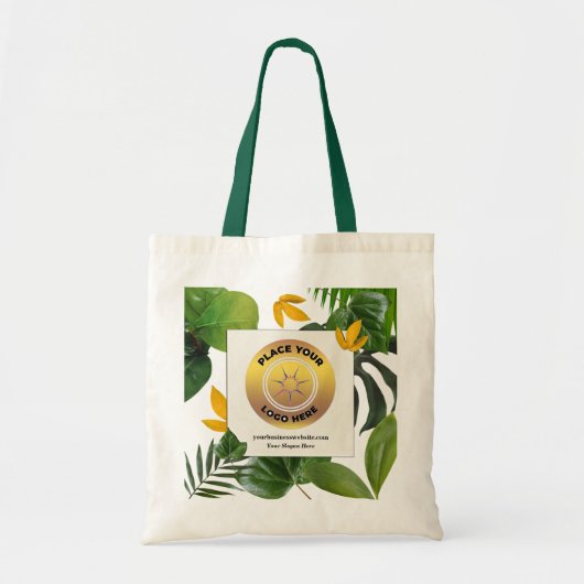 ビジネスモダン会社のロゴの緑のプロモーション トートバッグ (正面)