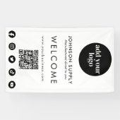 ビジネスモダン会社のロ企業のゴとQRコード 横断幕 (横)