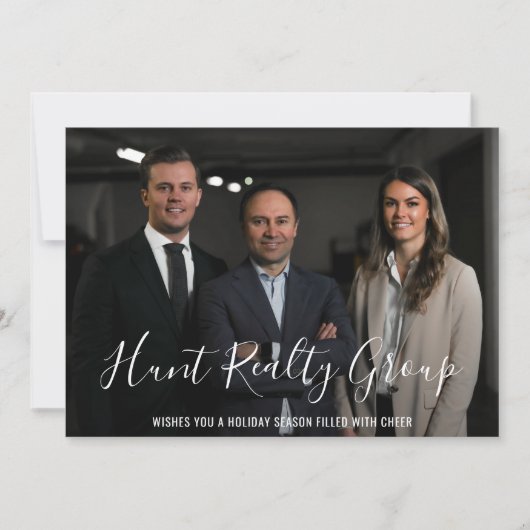 ビジネスモダン写真のクリ企業のスマス シーズンカード (正面)