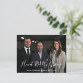 ビジネスモダン写真のクリ企業のスマス シーズンポストカード (スタンド正面)