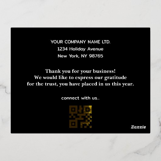 ビジネスモダン同性愛者コードクリスマスフォイルホリデイ 箔シーズンポストカード (裏面)