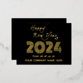 ビジネスモダン同性愛者コードクリスマスフォイルホリデイ 箔シーズンポストカード (正面/裏面)