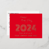 ビジネスモダン同性愛者コード – 赤い休日 箔シーズンポストカード (正面/裏面)