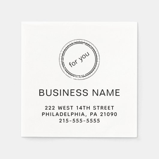 ビジネスモダン名またはロゴのナプキン スタンダードカクテルナプキン (正面)