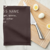 ビジネスモダン名エレガントモノグラム | ダークブラウン キッチンタオル (四つ折り)