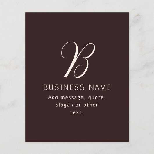 ビジネスモダン名エレガントモノグラム | ダークブラウン チラシ (正面)