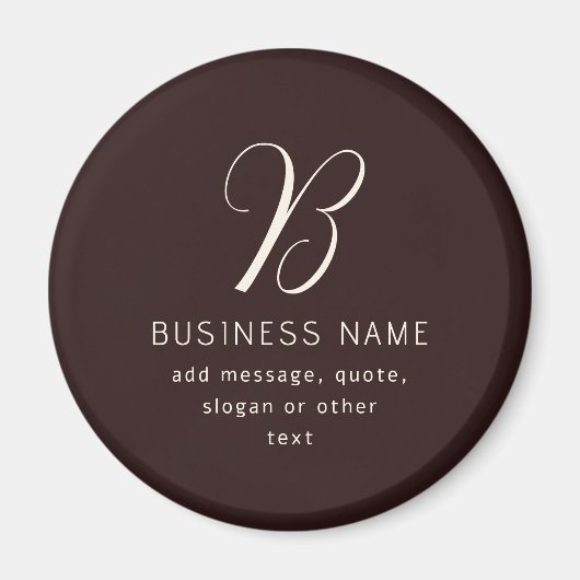 ビジネスモダン名エレガントモノグラム | ダークブラウン マグネット (正面)
