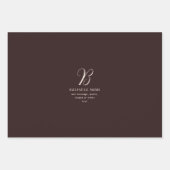 ビジネスモダン名エレガントモノグラム | ダークブラウン ラッピングペーパーシート (正面)