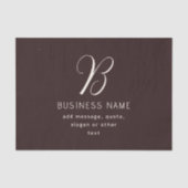 ビジネスモダン名エレガントモノグラム | ダークブラウン 薄葉紙 (正面)