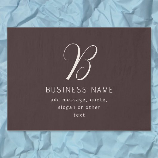 ビジネスモダン名エレガントモノグラム | ダークブラウン 薄葉紙