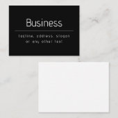 ビジネスモダン名ミニマルおよびその他の情報 |黒 ノートカード (正面/裏面)