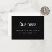 ビジネスモダン名ミニマルおよびその他の情報 |黒 ノートカード (正面/裏面インサイチュ)