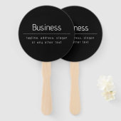 ビジネスモダン名ミニマルおよびその他の情報 |黒 ハンドファン (正面&裏面)