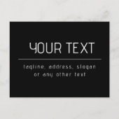 ビジネスモダン名ミニマルおよびその他の情報 |黒 ポストカード (正面)