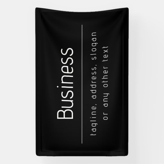 ビジネスモダン名ミニマルおよびその他の情報 |黒 横断幕 (縦)