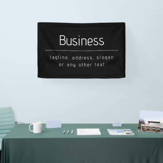 ビジネスモダン名ミニマルおよびその他の情報 |黒 横断幕 (トレードショー)