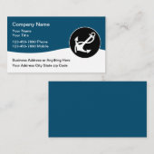ビジネスモダン航海のカードのデザインテンプレート 名刺 (正面/裏面)