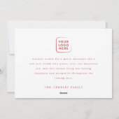 ビジネスモダン赤と白クリスマスフォトカード シーズンカード (裏面)