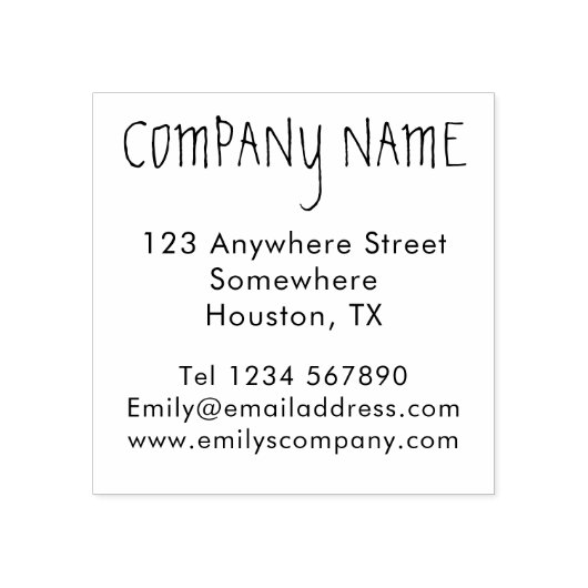 ビジネスモダン返品名と住所の四角形 ラバースタンプ (インプリント)