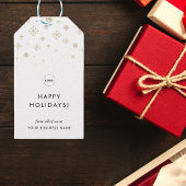 ビジネスモダン金ゴールドスノーフレークカスタム会社のロゴ ギフトタグ