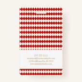 ビジネスモノグラムスクエア金ゴールドフレームレッドダイヤモンド バッジ (裏面)