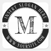 ビジネスモノグラムパーソナライズされた スクエアシール (正面)