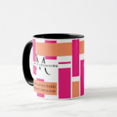 ビジネスモノグラムフェミニンのストライプパターン マグカップ (正面左)