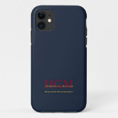 ビジネスモノグラムロゴネイビーBurgundy金ゴールド Case-Mate iPhoneケース (裏面)