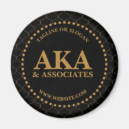 ビジネスモノグラムロゴブラック金ゴールドトレリス マグネット