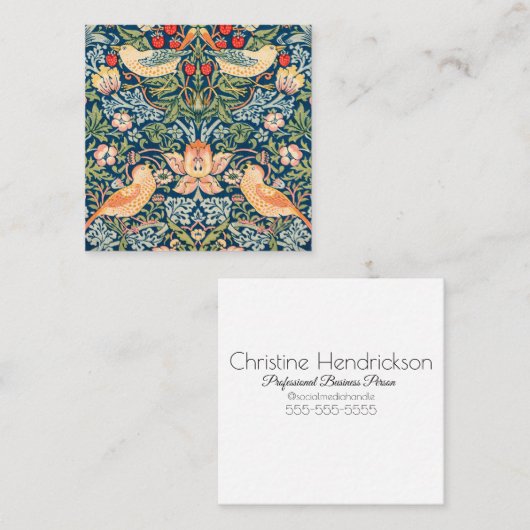 ビジネスユニークカースタイリッシュド、フローラ スクエア名刺 (正面/裏面)