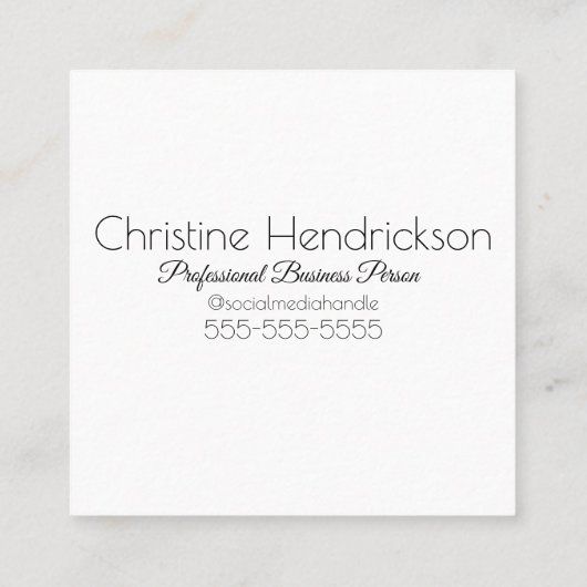 ビジネスユニークカースタイリッシュド、フローラ スクエア名刺 (裏面)